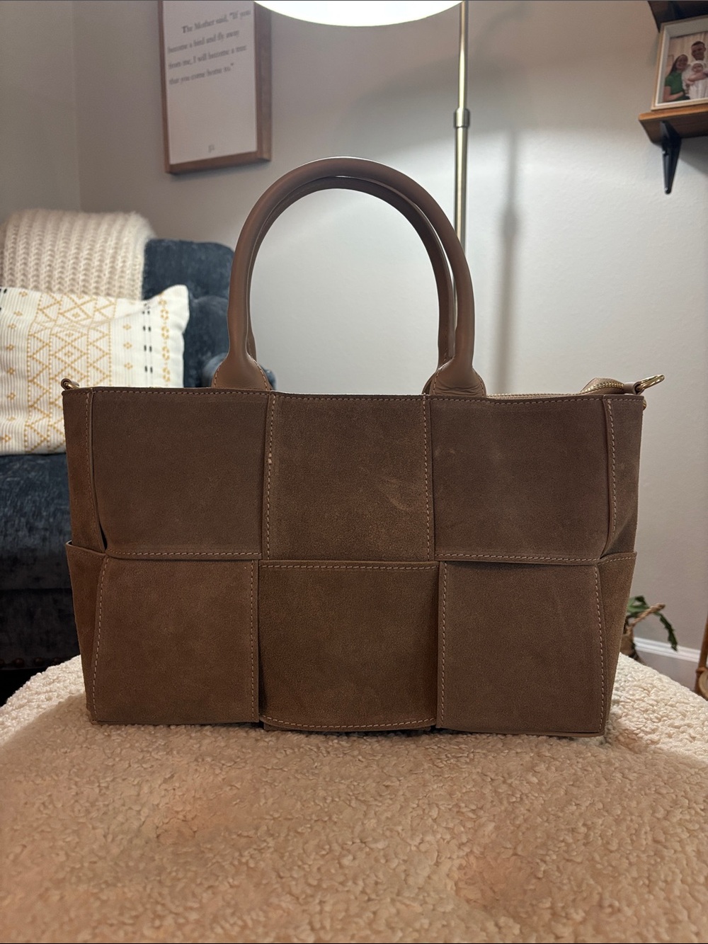Like NEW  ISADORA Suede Italian Leather BAG purse large suede made in Italy